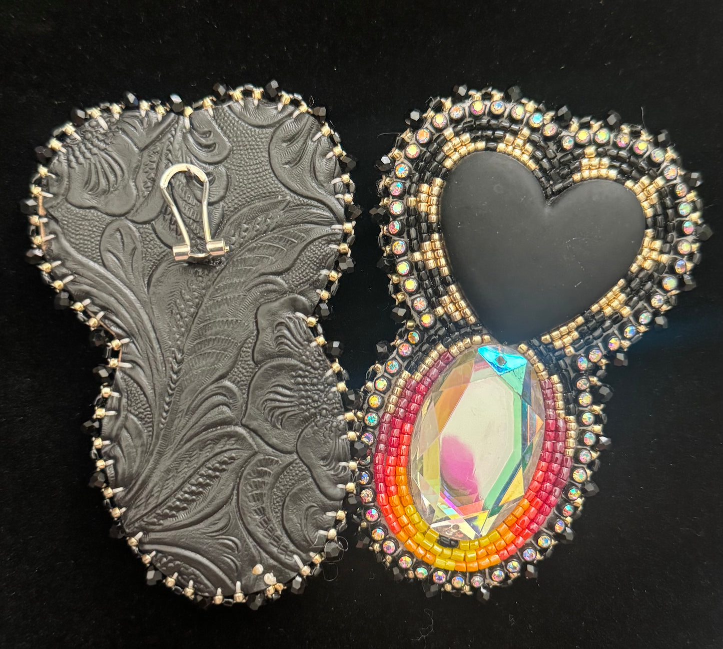 Beaded Heart Earrings