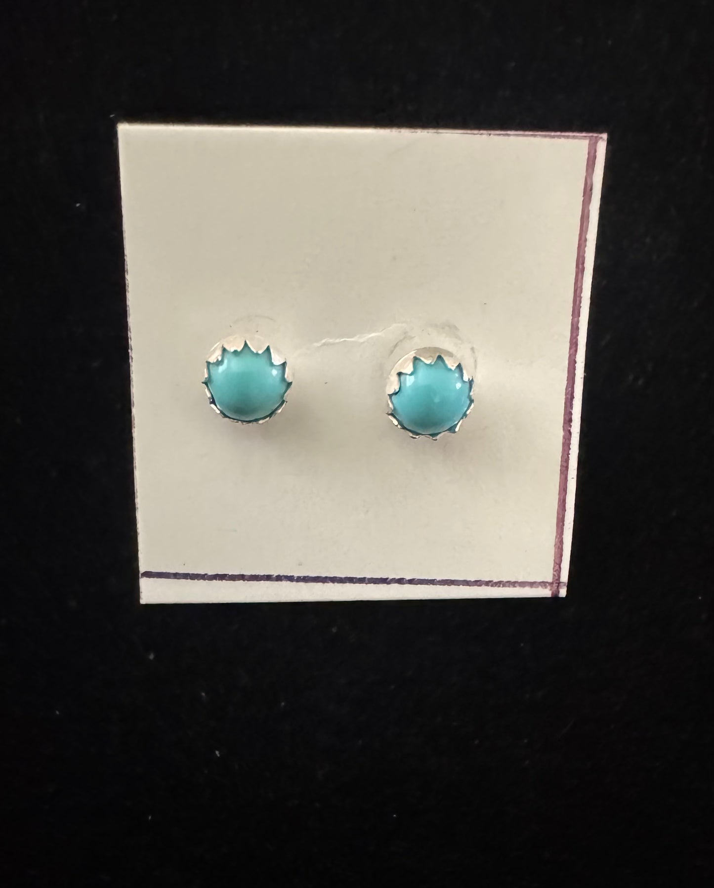 Sterling Silver Round Turquoise Earring Studs