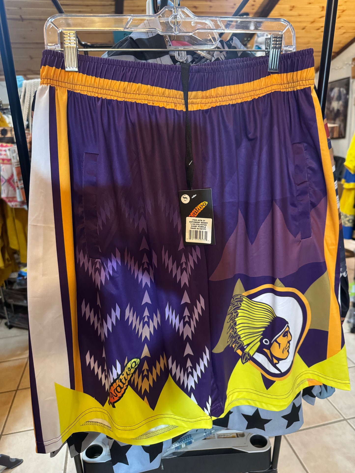 Native Print Athletic Shorts
