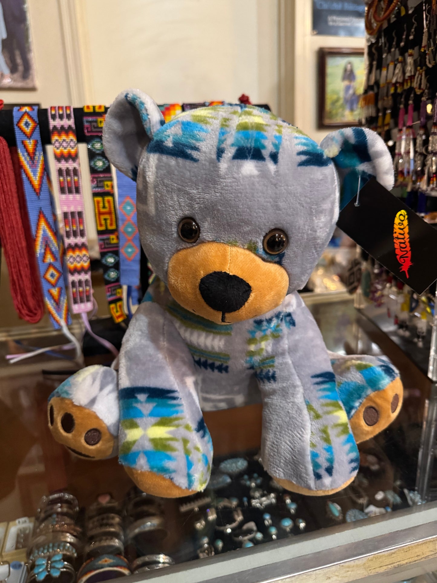 Native American Pattern Teddy Bear – 14 Inch Soft Plush Toy