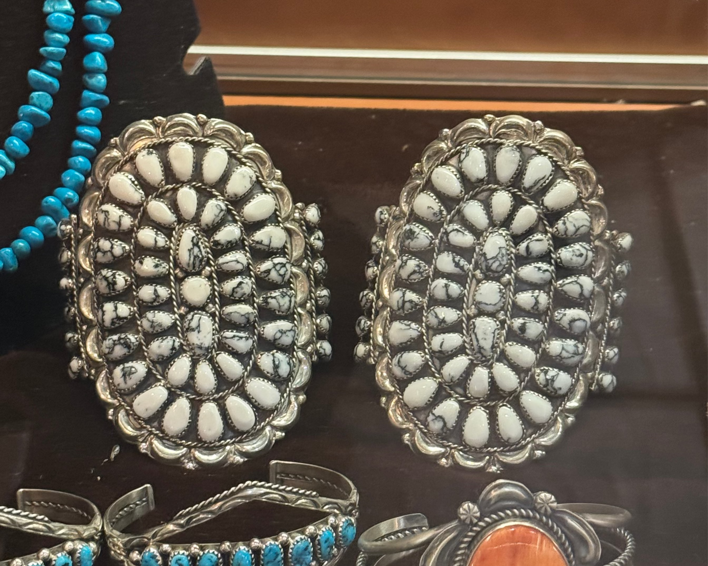 Sterling Silver White Buffalo Cuff Bracelets