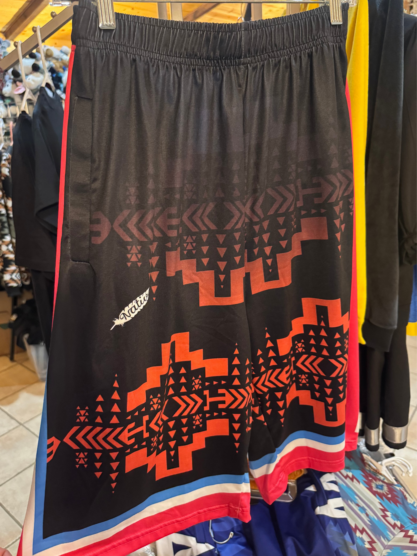 Native Print Athletic Shorts