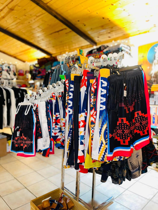 Native Print Athletic Shorts