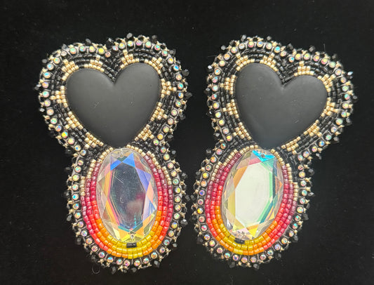 Beaded Heart Earrings