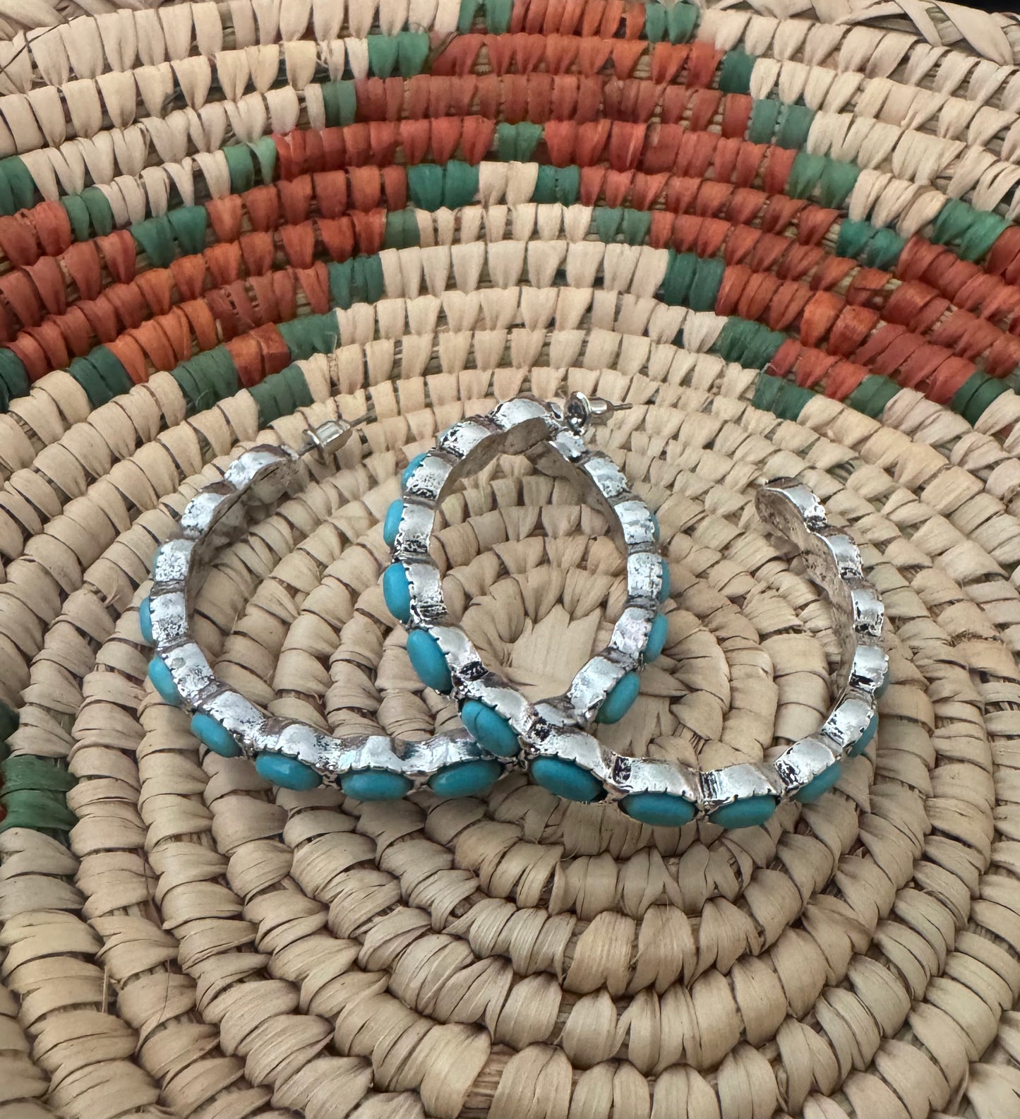 Round Turquoise Earrings