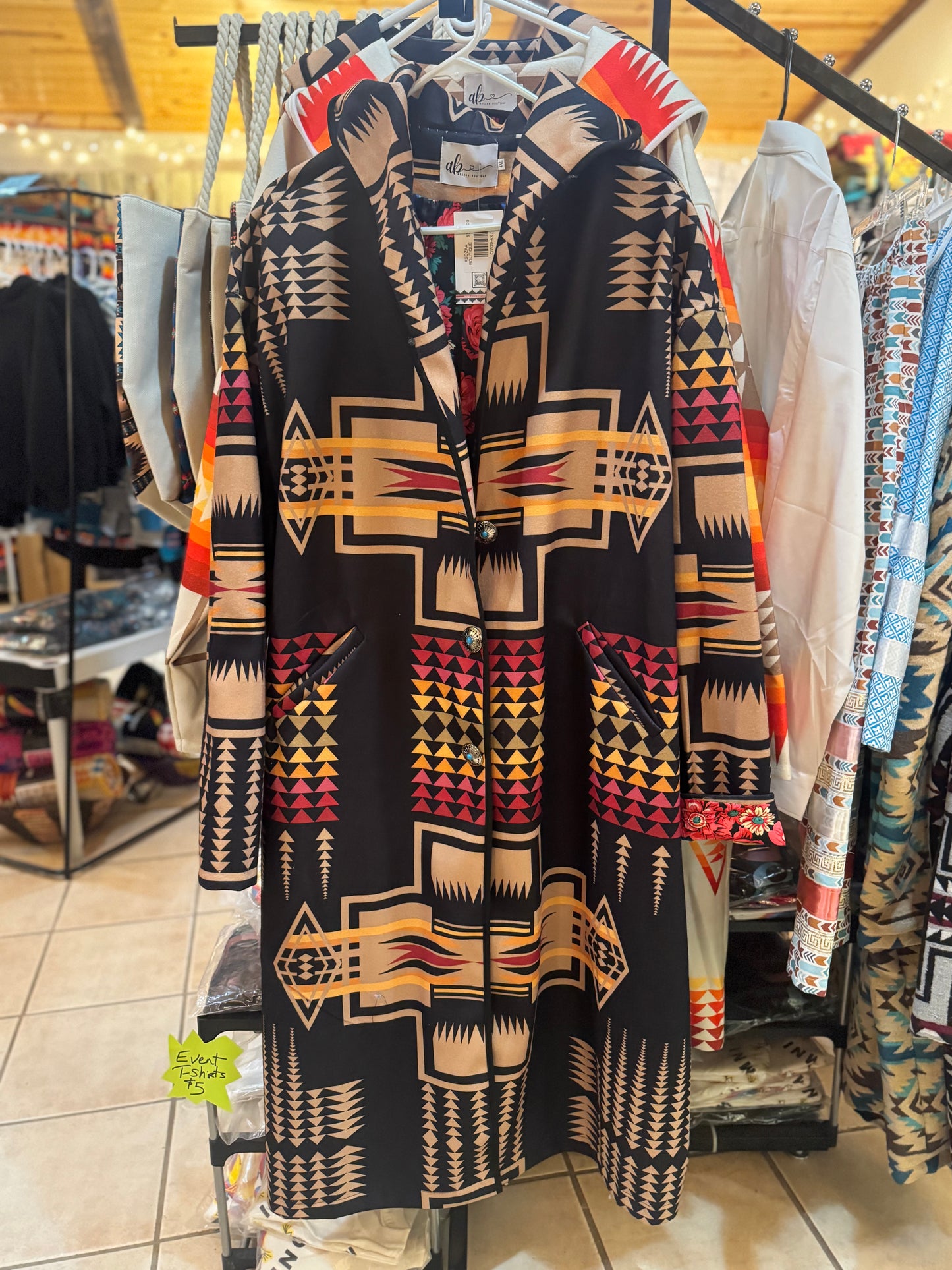 Southwestern Long Hooded Coat