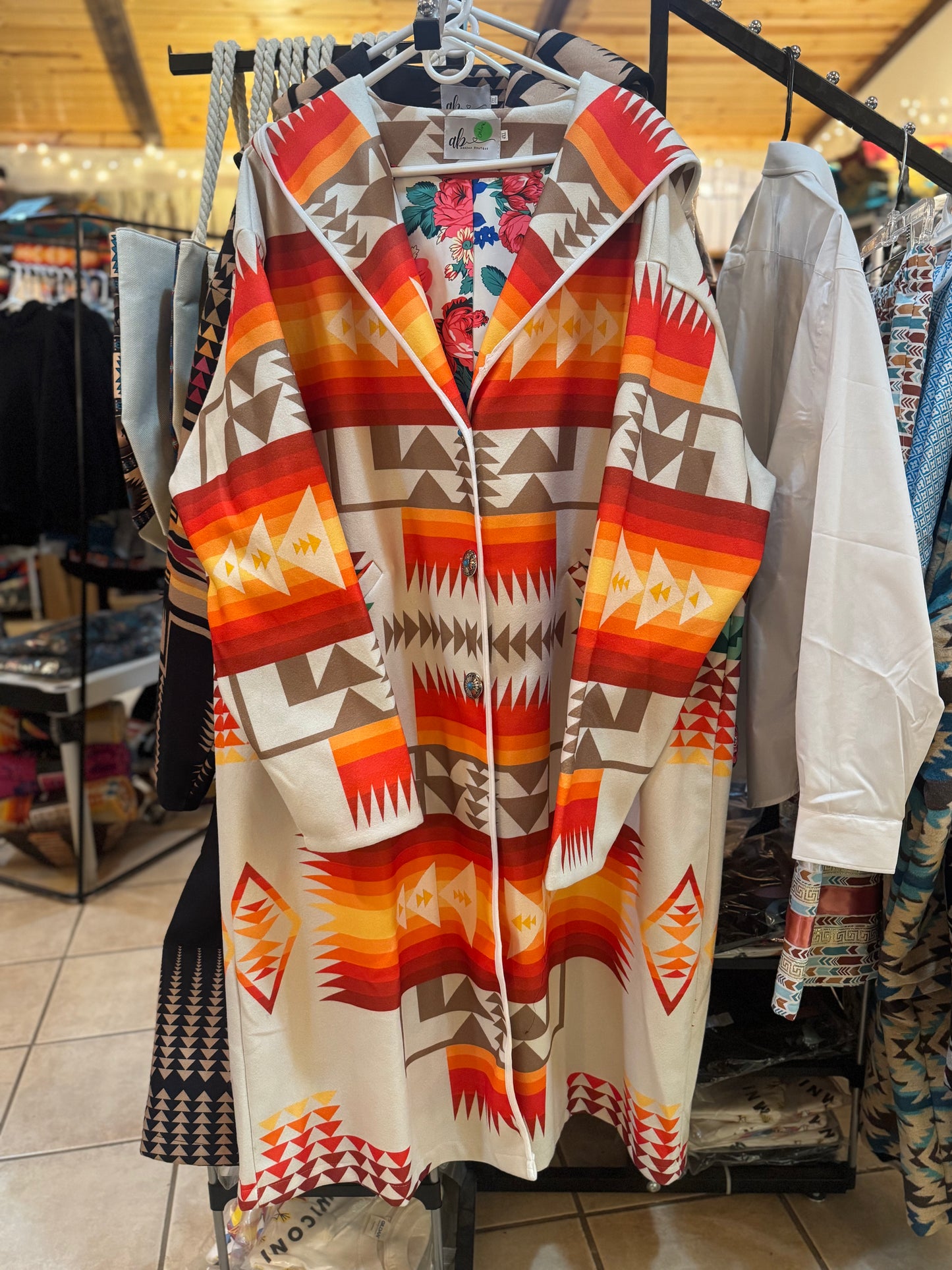 Southwestern Long Hooded Coat