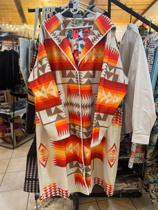 Southwestern Long Hooded Coat