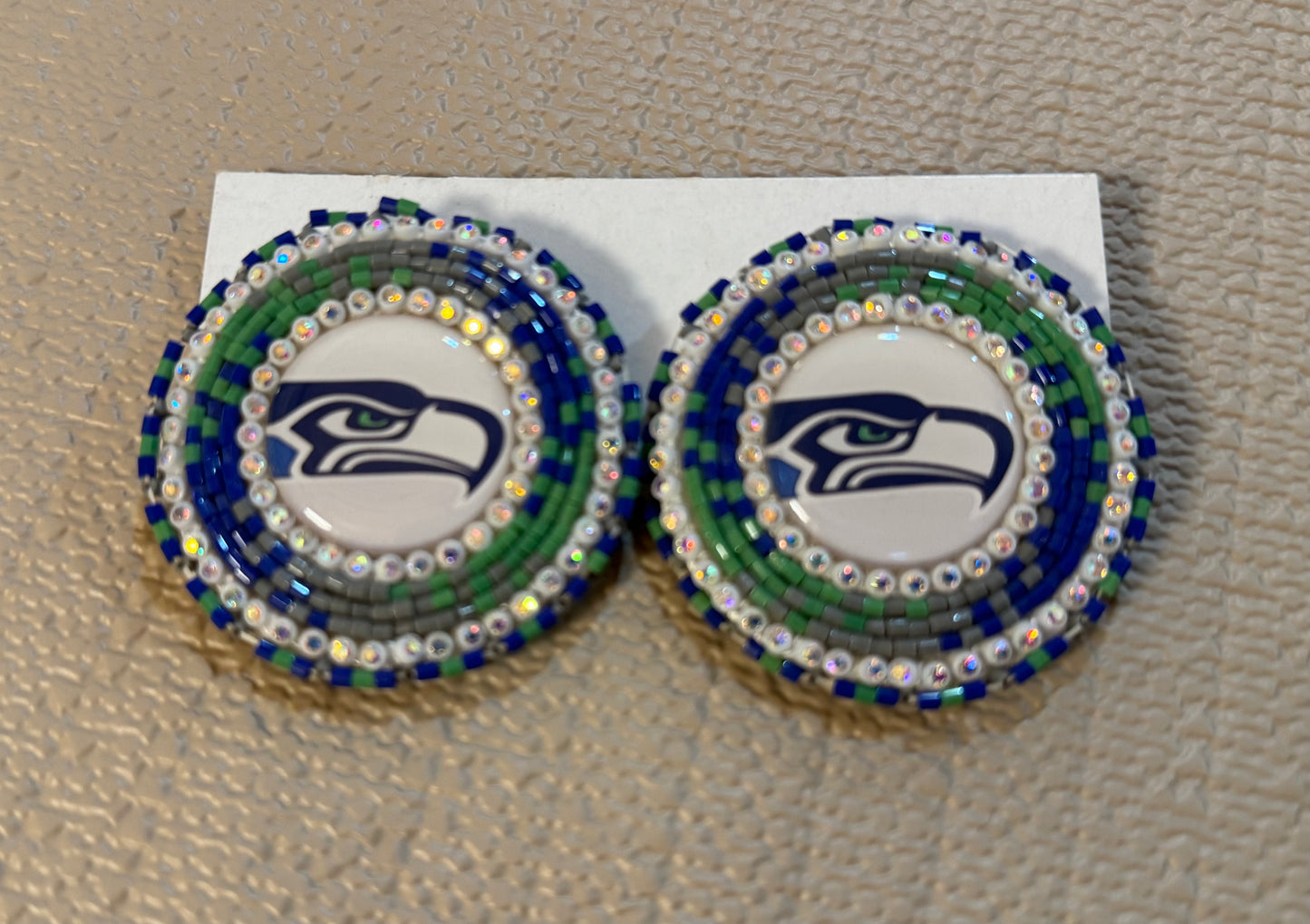 NFL Team Seattle Seahawks Beaded Earrings