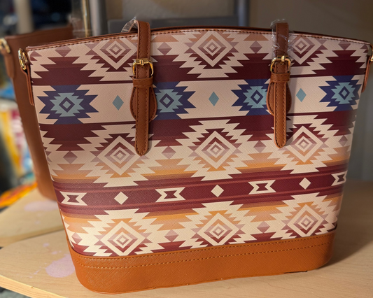 Native Print Shoulder Purse